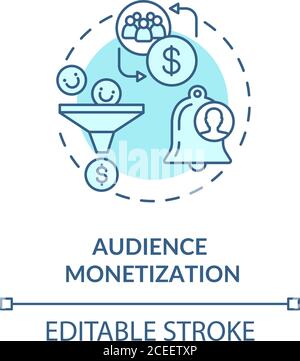 Symbol für das Konzept der Zielgruppenmonetarisierung Stock Vektor