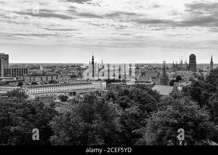 Lookout Mountain Gradowa, Blick auf die Skyline der Stadt 22. August 2020. Danzig, Polen. Stockfoto