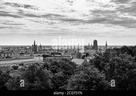 Lookout Mountain Gradowa, Blick auf die Skyline der Stadt 22. August 2020. Danzig, Polen. Stockfoto