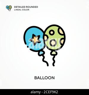 Ballon detaillierte abgerundete Linienfarbe. Moderne Vektorgrafik Konzepte. Einfach zu bearbeiten und anzupassen. Stock Vektor