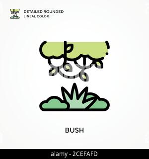 Bush detaillierte abgerundete Linienfarbe. Moderne Vektorgrafik Konzepte. Einfach zu bearbeiten und anzupassen. Stock Vektor