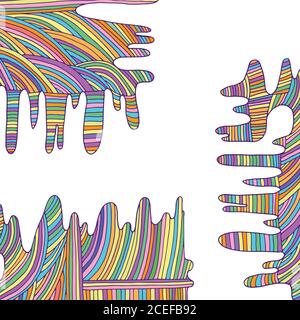 Psychedelisch, Regenbogen Hintergrund von Linien, Pastellfarbe auf einem Whit Stock Vektor