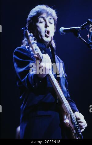 Paul Mac Cartney spielt in Lyon, 1992, Frankreich Stockfoto