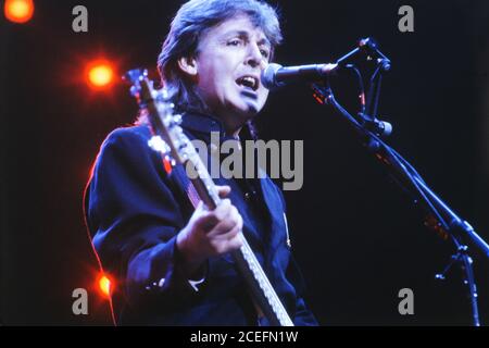 Paul Mac Cartney spielt in Lyon, 1992, Frankreich Stockfoto