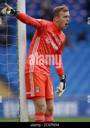 Fulham Torwart Marek Rodak während des Sky Bet Championship Play-off-Spiels im Cardiff City Stadium, Cardiff. Stockfoto