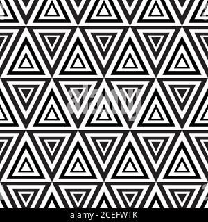 Schwarz und Weiß Hypnotic Hintergrund Nahtloses Muster. Vektorgrafik Stock Vektor