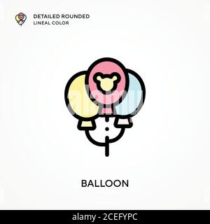 Ballon detaillierte abgerundete Linienfarbe. Moderne Vektorgrafik Konzepte. Einfach zu bearbeiten und anzupassen. Stock Vektor