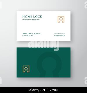 Startseite Schloss Immobilien Abstrakt elegant Vektor-Logo und Visitenkarte Vorlage. Premium Stationär Realistisch Mock Up. Moderne Typografie und Soft Stock Vektor