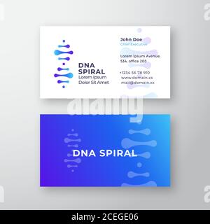 DNA Spiral Abstract Vector Sign oder Logo und Visitenkarte Vorlage. Premium Stationär Realistisch Mock Up. Moderne Technik, Medizin oder Biotechnologie Stock Vektor