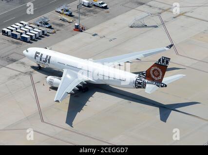 Fiji Airways Airbus A330 parkte am Los Angeles International Airport. Airbus A330-200 DQ-FJU der Fluggesellschaft aus Fidschi. Fluggesellschaft aus dem Pazifik. Stockfoto