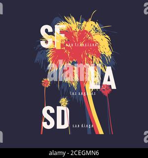 Farbenfrohes California Vektor-T-Shirt-Design, Poster, Druck Stock Vektor