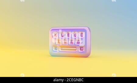 Bunte lebendige 3d-Rendering gepuffte Symbol der Computer-Tastatur auf Farbiger Hintergrund mit Schatten Stockfoto
