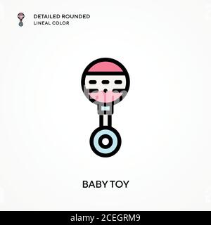 Baby Spielzeug detaillierte abgerundete lineare Farbe. Moderne Vektorgrafik Konzepte. Einfach zu bearbeiten und anzupassen. Stock Vektor