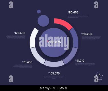 Vektor Kreis Diagramm Design, moderne Vorlage für die Erstellung von Infografiken, Präsentationen, Berichte, Visualisierungen Stock Vektor