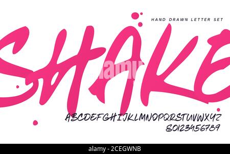 Vektor Hand gezeichnet expressive kalligraphische Buchstaben-Set Stock Vektor