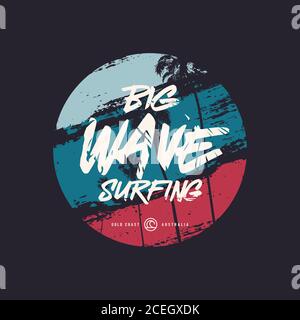 Big Wave Surfen T-Shirt Vektor-Design, Poster, Druck, Vorlage Stock Vektor