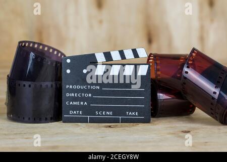 Film- und Klapper-Board, Cinema-Konzept Stockfoto