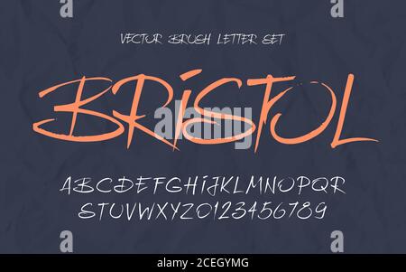 Expressive handschriftliche Kalligraphie Vektor Pinsel Buchstaben-Set Stock Vektor