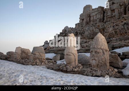 Statuen auf dem Nemrut Berg, Türkei (Nemrut Dağı) Stockfoto