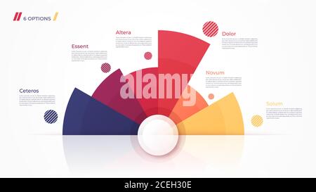 Vektor Kreis Diagramm Design, moderne Vorlage für die Erstellung von Infografiken, Präsentationen, Berichte, Visualisierungen Stock Vektor