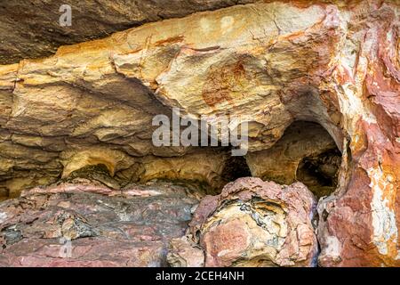 Aboriginal Rock Painting Safari mit Sab Lord's Guided Tour durch Das australische Outback Stockfoto