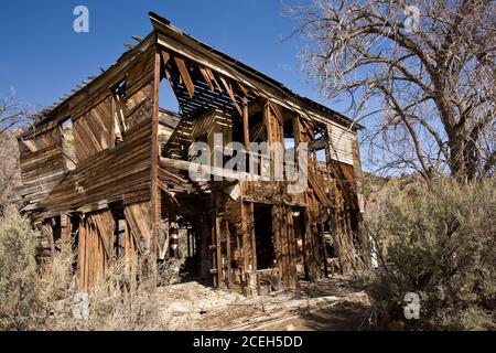 Die Geisterstadt Sego wurde 1910 als Kohlebergbaustadt in Sego Canyon, Utah, gegründet, um der Eisenbahn in Thompson Springs, fünf Meilen (8 km), Kohle zu liefern Stockfoto