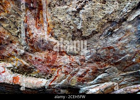 Aboriginal Rock Painting Safari mit Sab Lord Stockfoto