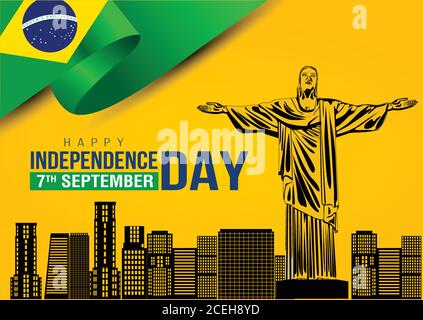 Vektor-Illustration von Brasilien Independence Day Celebration Hintergrund. Stock Vektor