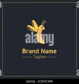 Hummel goldene serious Logo Design Vorlage Stock Vektor