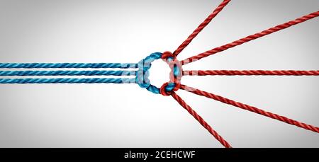 Vertrauen Partnerschaft und Konzept der Teampartner und Einheit oder Teamwork Idee als eine geschäftliche Metapher für den Beitritt einer Partnerschaft miteinander verbunden. Stockfoto