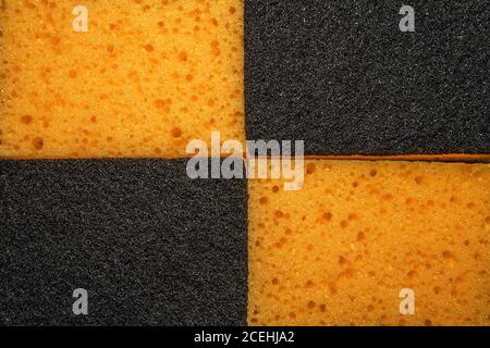 Haushaltsreiniger Schwamm für die Reinigung in Schachbrettmuster Stockfoto