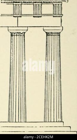 . Die Geschichte der Architektur: Ein Überblick über die Stile in allen Ländern. Abb. a. – griechischer Sturz. Stockfoto