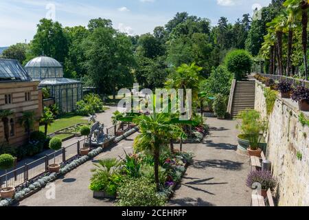 Stuttgart, BW - 20. Juli 2020: Das schöne Gelände des Zoologischen und Botanischen Gartens der Wilhelma in Stuttgart Stockfoto