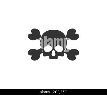 Totenkopf, Knochen, halloween-Symbol. Vektor-Illustration, flaches Design. Stock Vektor