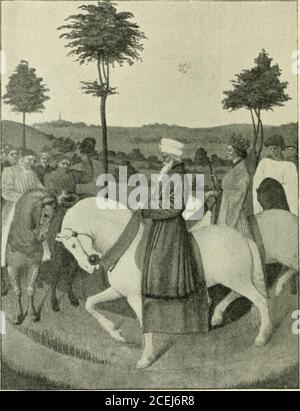 . Le Monde moderne. De spectaleui-s.La Population sétait aussi répandue endehors des portes, sur le chemin do LaChapelle, à tel Point que lempereur etle roi .( eurent peine à saborder . LUSE prirent les mains et senire-saluèrenl.sans descendre de cheval, et, Tandis quonempêchait la foule de rentrer en ville,le cortège pénétrait à Paris par la porteSaint-Denis, réservée en ce temps auxentrées triomphales. Derrière les gensde lempereur, venaient la « flotte » deschevaliers de France, « en si bel ordreet montés sur si beaux coursiers qiw •■*i i.K xdVAc.K 11 r. i:m li-i; Kl ii i;. Ihanci: Colail Stockfoto