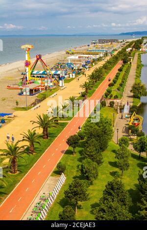 Batumi Luftaufnahme vom Meer entfernt viewpoint Turm in Batumi, Adscharien Region in Georgien Stockfoto