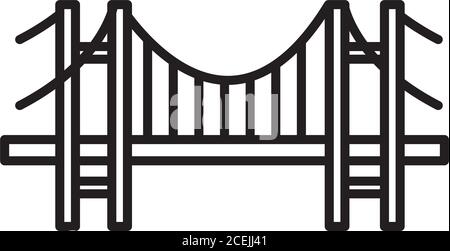 bosporus Brücke Symbol über weißem Hintergrund, Linienstil, Vektor-Illustration Stock Vektor