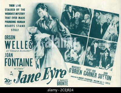 ORSON WELLES als Edward Rochester und JOAN FONTAINE als JANE EYRE 1943 Regisseur ROBERT STEVENSON Buch Charlotte Bronte Drehbuch Aldous Huxley John Houseman und Robert Stevenson Musik Bernard Herrmann 20 Century Fox Stockfoto