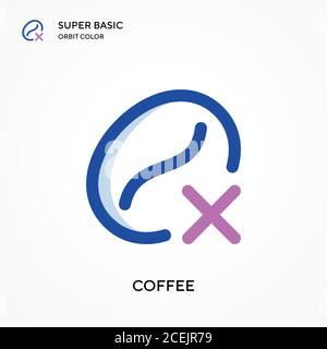 Kaffee super Basis Orbit Farbe Vektor-Symbol. Illustration Symbol Design Vorlage für Web mobile UI-Element. Perfekte Farbe modernes Piktogramm auf editierbar Stock Vektor