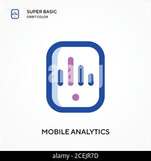 Mobile Analytics super Basis Orbit Farbe Vektor-Symbol. Illustration Symbol Design Vorlage für Web mobile UI-Element. Perfekte Farbe modernes Piktogramm auf Stock Vektor