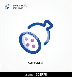 Sausage super BASIC Orbit Farbe Vektor-Symbol. Illustration Symbol Design Vorlage für Web mobile UI-Element. Perfekte Farbe modernes Piktogramm auf editierbar Stock Vektor