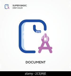 Dokument Super BASIC Orbit Farbvektor Symbol. Illustration Symbol Design Vorlage für Web mobile UI-Element. Perfekte Farbe modernes Piktogramm auf editabl Stock Vektor