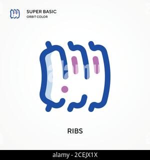 Rippen super Basis Orbit Farbe Vektor-Symbol. Illustration Symbol Design Vorlage für Web mobile UI-Element. Perfekte Farbe modernes Piktogramm auf bearbeitbare st Stock Vektor