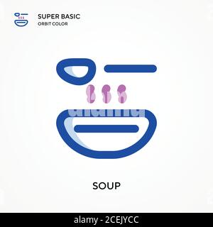 Soup super BASIC Orbit Farbe Vektor-Symbol. Illustration Symbol Design Vorlage für Web mobile UI-Element. Perfekte Farbe modernes Piktogramm auf bearbeitbare st Stock Vektor