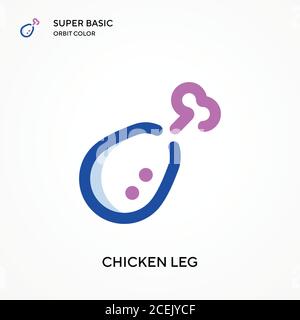 Chicken Leg super Basis Orbit Farbe Vektor-Symbol. Illustration Symbol Design Vorlage für Web mobile UI-Element. Perfekte Farbe modernes Piktogramm auf bearbeiten Stock Vektor