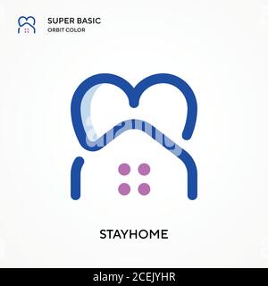 Stayhome super Basis Orbit Farbe Vektor-Symbol. Illustration Symbol Design Vorlage für Web mobile UI-Element. Perfekte Farbe modernes Piktogramm auf editabl Stock Vektor