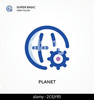 Planet super BASIC Orbit Farbe Vektor-Symbol. Illustration Symbol Design Vorlage für Web mobile UI-Element. Perfekte Farbe modernes Piktogramm auf editierbar Stock Vektor