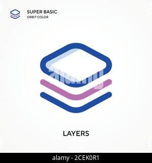 Layers super BASIC Orbit Farbe Vektor-Symbol. Illustration Symbol Design Vorlage für Web mobile UI-Element. Perfekte Farbe modernes Piktogramm auf editierbar Stock Vektor