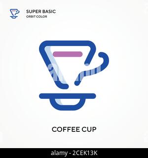 Kaffee Tasse super Basis Orbit Farbe Vektor-Symbol. Illustration Symbol Design Vorlage für Web mobile UI-Element. Perfekte Farbe modernes Piktogramm auf edita Stock Vektor