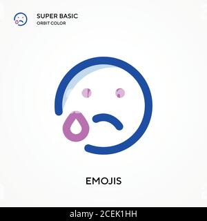 Emojis super Basis Orbit Farbe Vektor-Symbol. Illustration Symbol Design Vorlage für Web mobile UI-Element. Perfekte Farbe modernes Piktogramm auf editierbar Stock Vektor